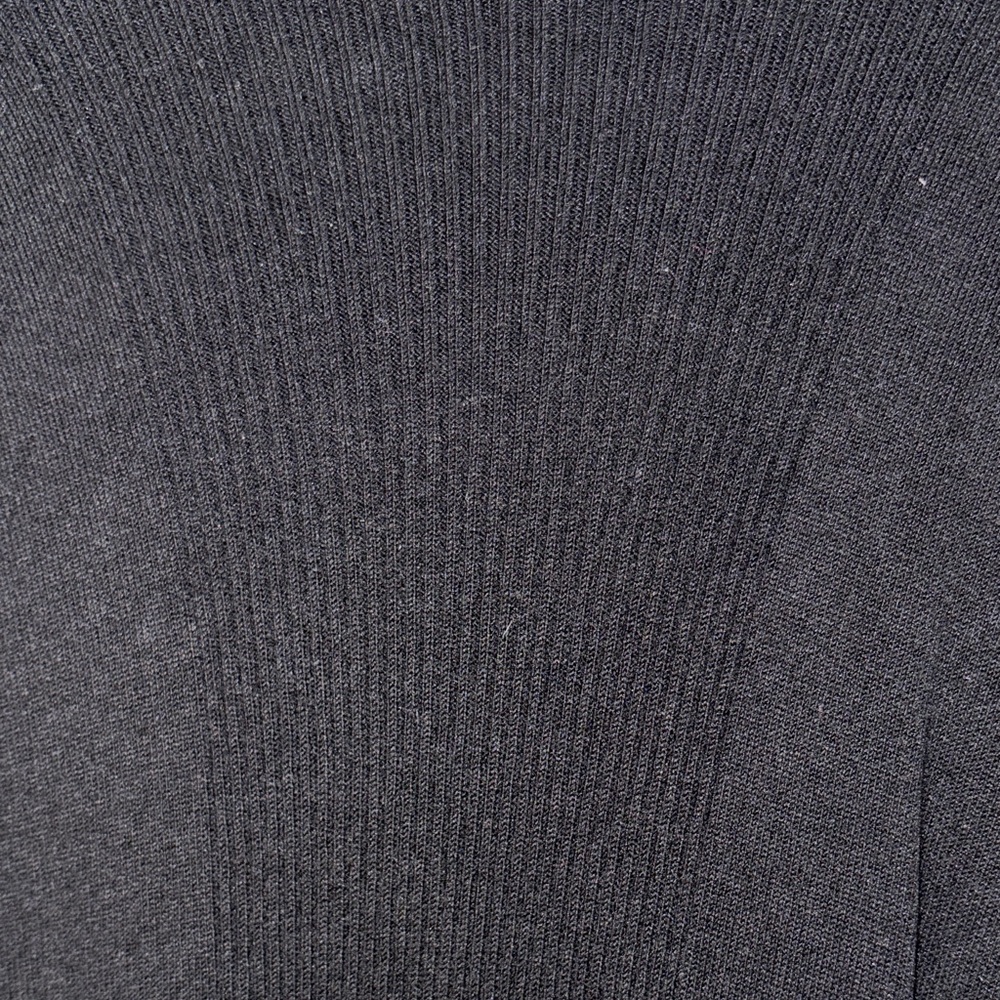 Off-White Black Ribbed Knit Dress Logo Collar Designer Bodycon Size 42 - Picture 2 of 6
